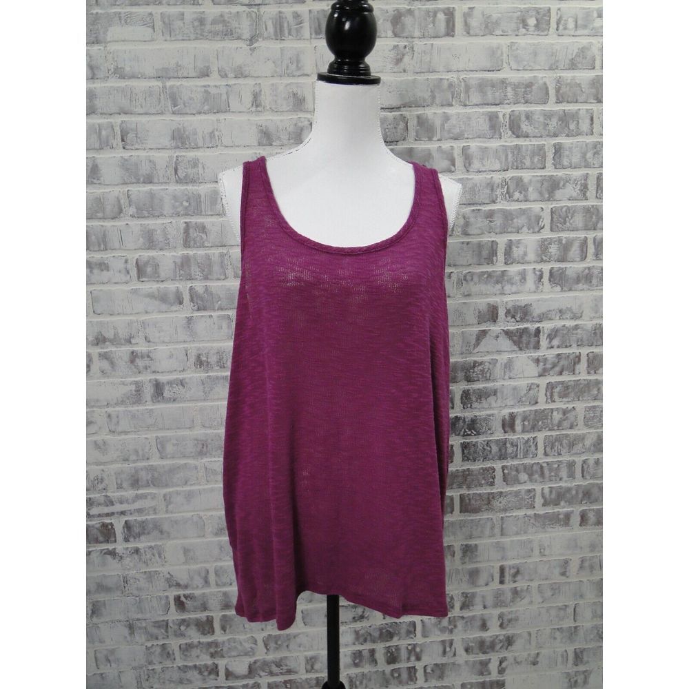 Torrid Semi Sheer Tank Top Purple‎ Lace Back Sz 1 Free Shipping